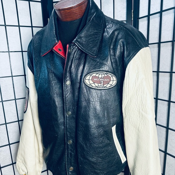 Wu-Wear USA Authentic Original Leather RARE Vintage 90s Jacket - Picture 3 of 14